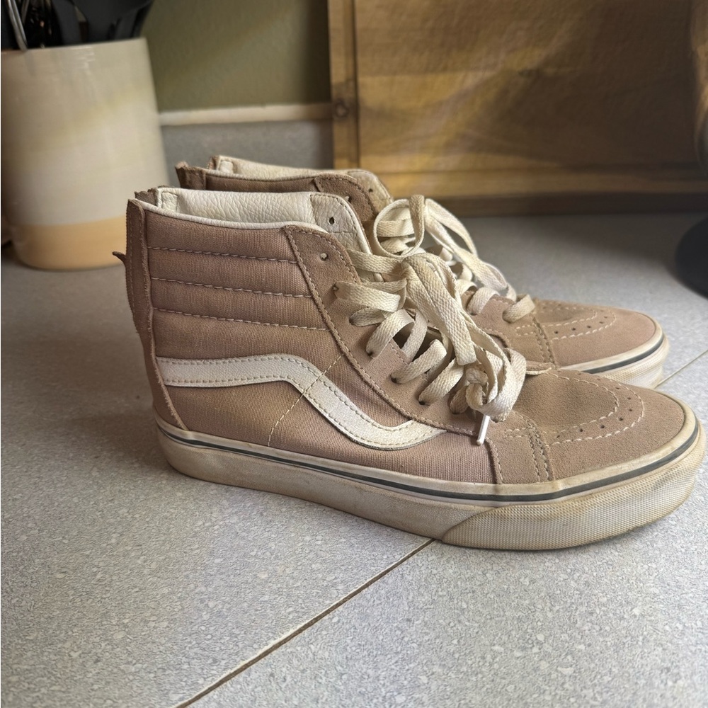 Vans Cream High-Top Sneakers